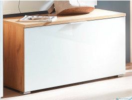 Banc à chaussures TOLDO 1 porte battante chêne navarra/blanc brillant