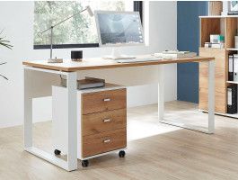 Bureau LISBONNE blanc/chêne navarra