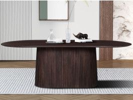 Table repas MIGADON 230 cm brun foncé