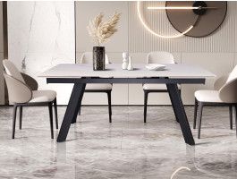 Table repas HESTIA extensible 160>240 cm blanc