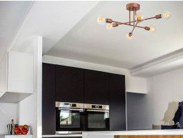 Plafonnier FLORUS 6 lampes cuivre