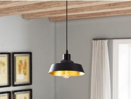 Luminaire suspendu RYDER 1 lampe noir