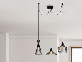 Suspension MEZUT 3 lampes noir