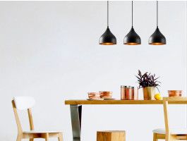 Luminaire suspendu SKIPTON 3 lampes noir