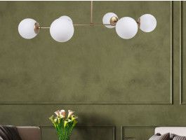 Suspension DAMSON 6 globes jaune