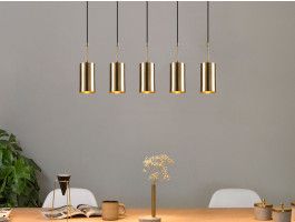 Luminaire suspendu NOLASCO 5 lampes noir/or