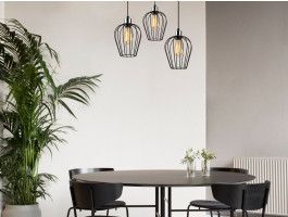 Suspension MANDAL 3 lampes noir