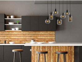 Luminaire suspendu POLLOS 7 lampe noir