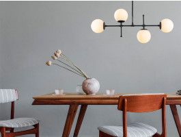 Luminaire suspendu SALANGO 4 lampes noir