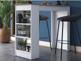 Table de bar JARI 120 cm noyer/blanc