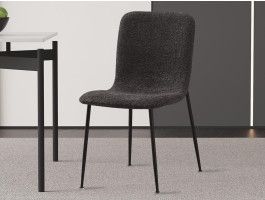 Chaise ALIBABA tissu bouclé gris foncé