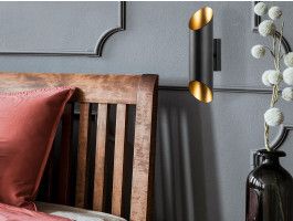 Applique murale YANUCA 2 lampes noir/or