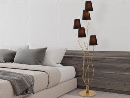 Lampadaire BONOBO 5 lampes noir/or