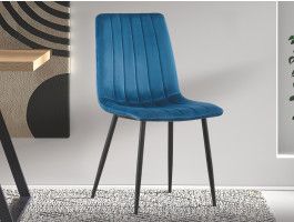 Chaise WILLO velours bleu