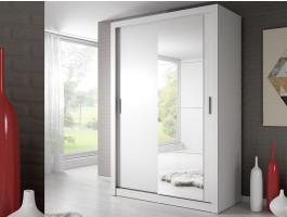 Armoire ARTIFICE 2 portes coulissantes blanc avec miroir