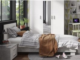 Lit SAMMOU 90x200 cm béton/blanc