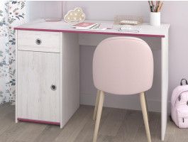 Bureau SMOOKIE pin blanc/rose