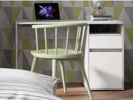 Bureau SAMMOU 1 porte 1 tiroir béton/blanc