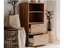 Armoire de bureau FINNET 2 tiroirs chêne artisan