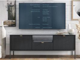 Meuble TV NORYA 2 portes 1 tiroir noir