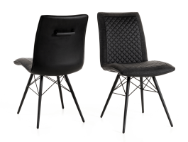 Lot de 2 chaises CARLA noir/gris foncé