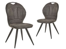 Lot de 2 chaises ANTHA anthracite