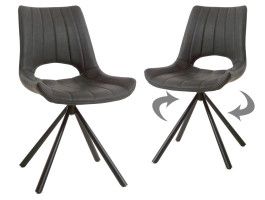 Lot de 2 chaises pivotantes NENO vintage noir