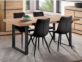 Table repas LIEZE 200 cm chêne français avec pieds en U