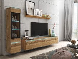 Mur tv-hifi VITTORIO 4 portes chêne wotan