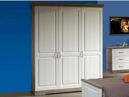 Armoire IVANA 3 portes truffe/porcelaine