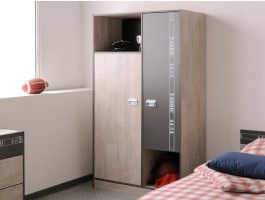 Armoire FACTORY 2 portes gris loft/gris ombre