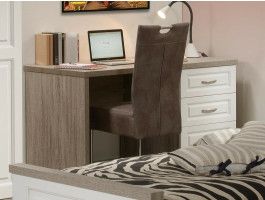 Bureau IVANA 3 tiroirs truffe/porcelaine