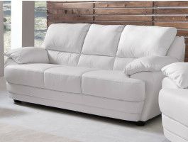 Canapé NEBRASKA 3 places éco-cuir blanc