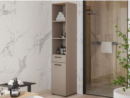 Colonne avec corbeille à linge LAUNDRY 1 porte 1 tiroir taupe