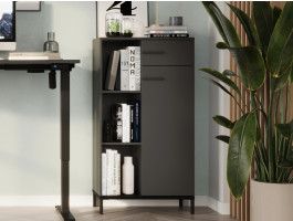Armoire POLYGON 1 porte 1 tiroir graphite