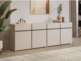 Buffet/bahut CROSSAIR 4 portes 4 tiroirs cachemire