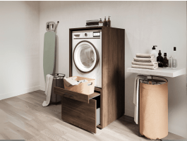 Meuble WASHING 1 machine MEDIUM noyer