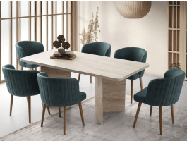 Table repas LOFI 180 cm travertin