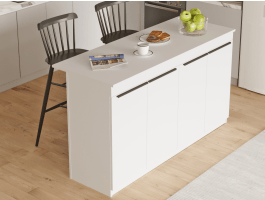 Îlot de cuisine ORTAMI 160 cm blanc