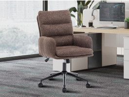 Chaise de bureau AIMONS tissu raven brun