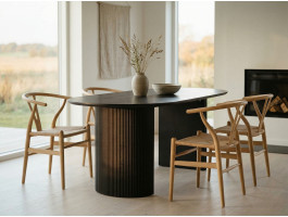 Table repas ovale LARUSSO 220 cm brun foncé