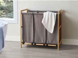 Trieur à linge WASHING 3 compartiments gris