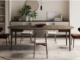 Table repas extensible PLOTY 120 > 240 cm chêne foncé