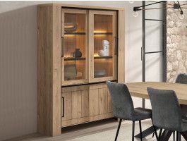 Vitrine URGOT 4 portes chêne castle