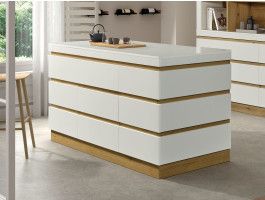 Îlot de cuisine URBEX 3 portes 1 tiroir blanc