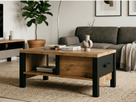 Table basse OLIANNE 90 cm epicéa appenzeller/noir