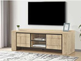Meuble tv-hifi URGOT 2 portes chêne castle