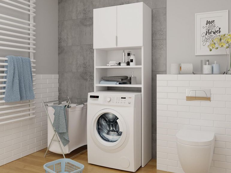 Meuble étagère pour machine à laver et sèche-linge en hauteur avec