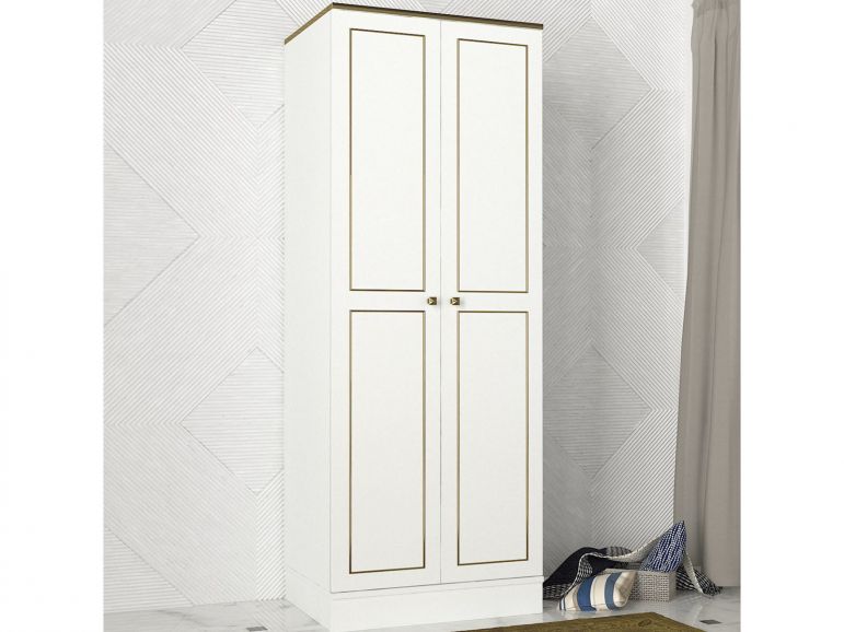 Armoire VENNOU 2 portes blanc/noir