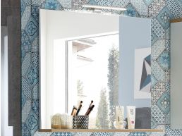 Miroir PESTO 76 cm blanc/chêne navarra avec éclairage